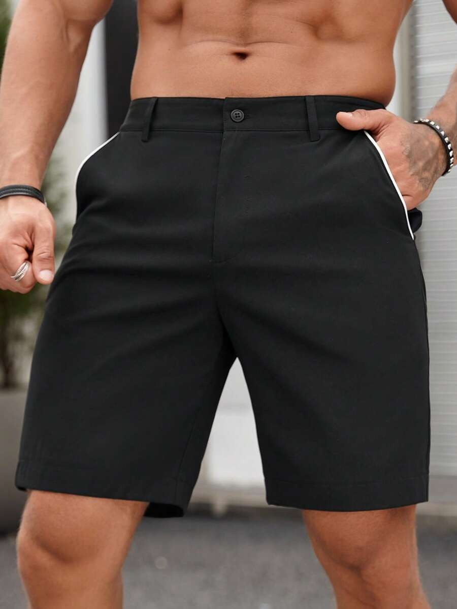 Shorts Chino Slim - Shorts Chino Slim Fit Masculinos Clássicos