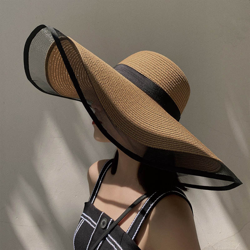Bucket Hat Straw - Chapéu de sol feminino grandes beirais