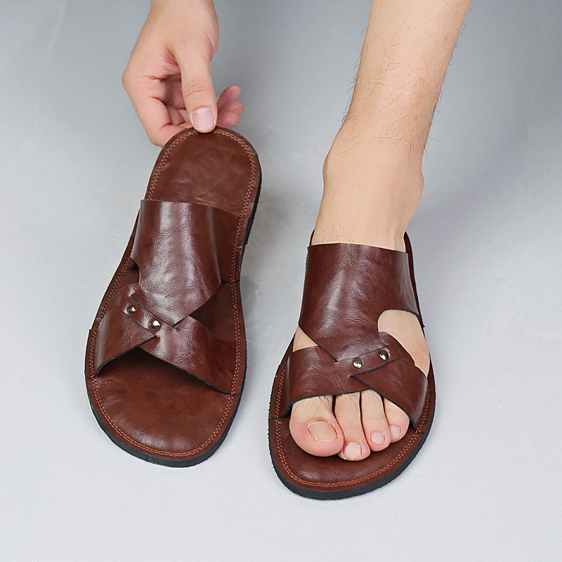 Flip Flop Leather Men - Chinelos de Couro Artesanais Masculinos para