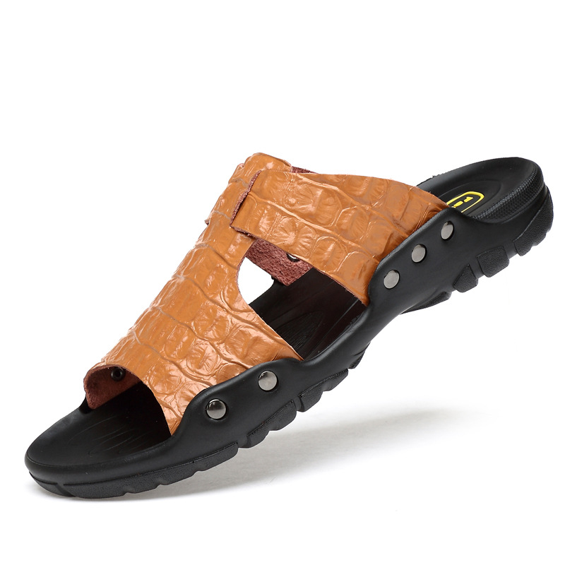 Flip Flop Leather Men - Sandálias de couro masculinas confortáveis chinelos