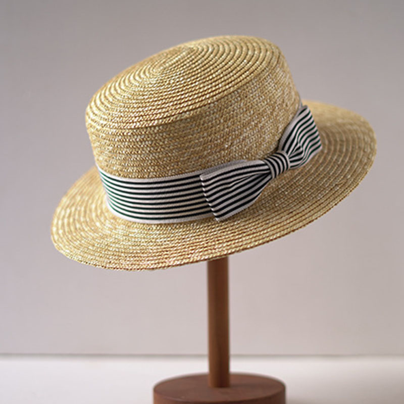 Bucket Hat Straw - Aba larga Vôo Chapéus, Flat Top