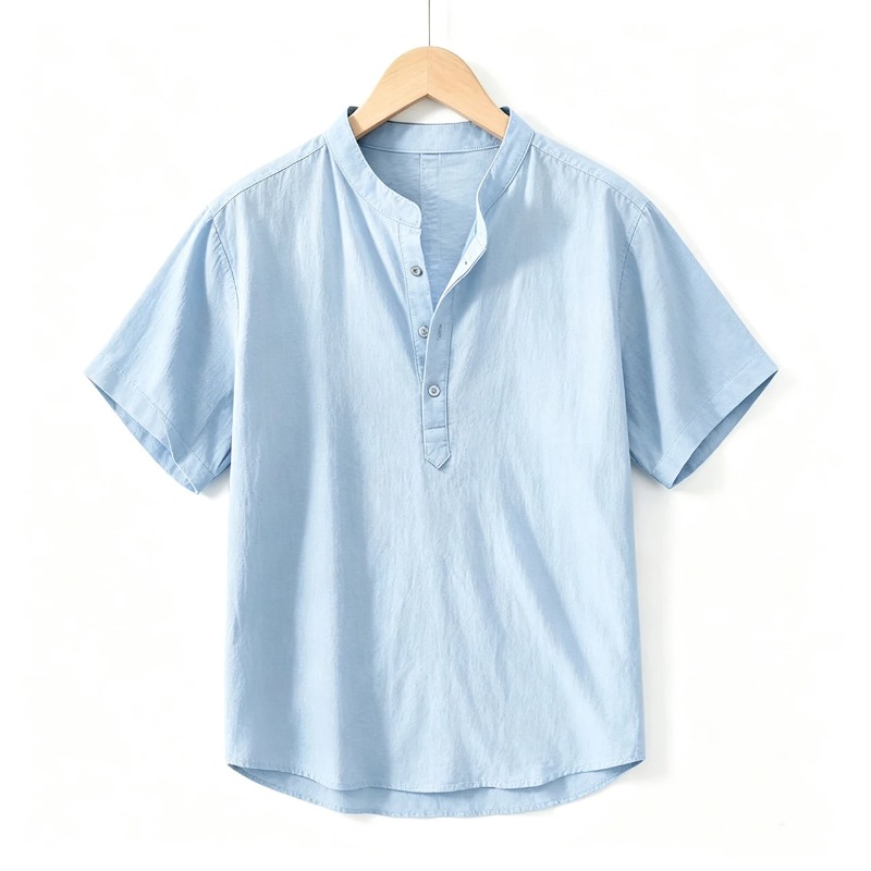 Camisas Masculinas de Verão co - Linen Shirt Breathable avaliação e preço