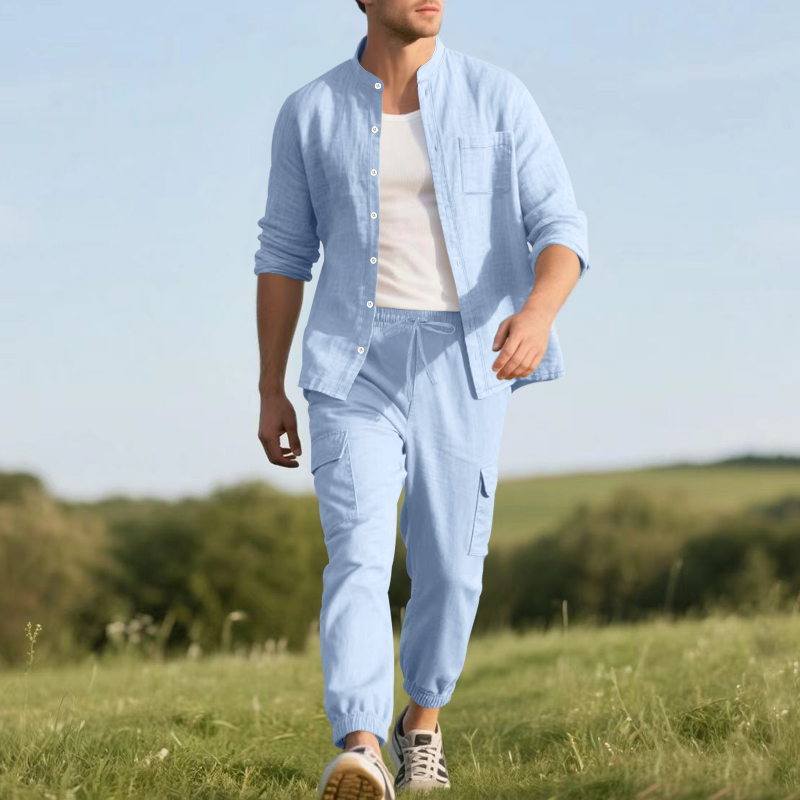 Conjunto Masculino de Linho Re - Linen Shirt Breathable avaliação e preço