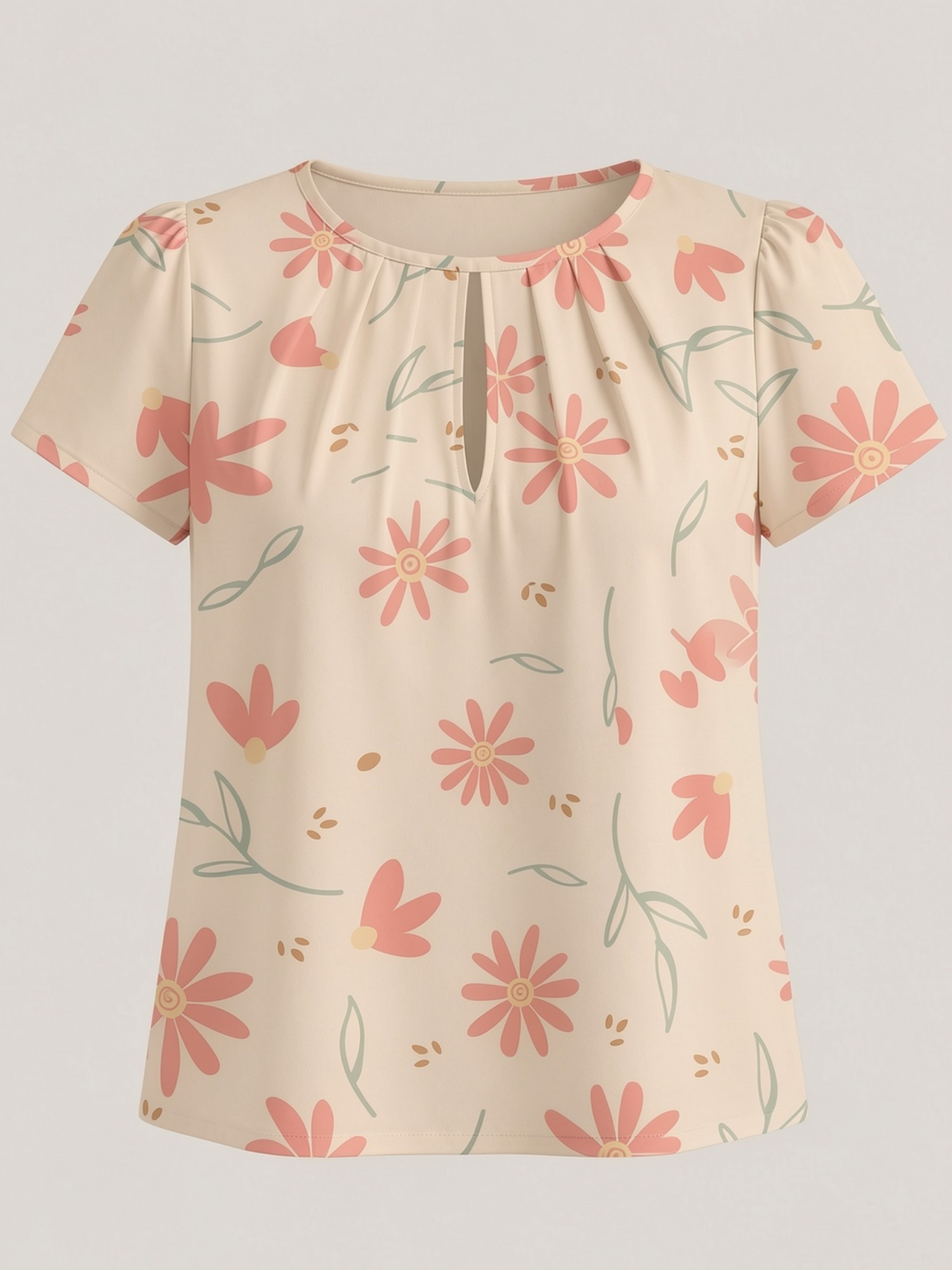 Camiseta Feminina Elegante de  - Resort Shirt Floral avaliação e preço