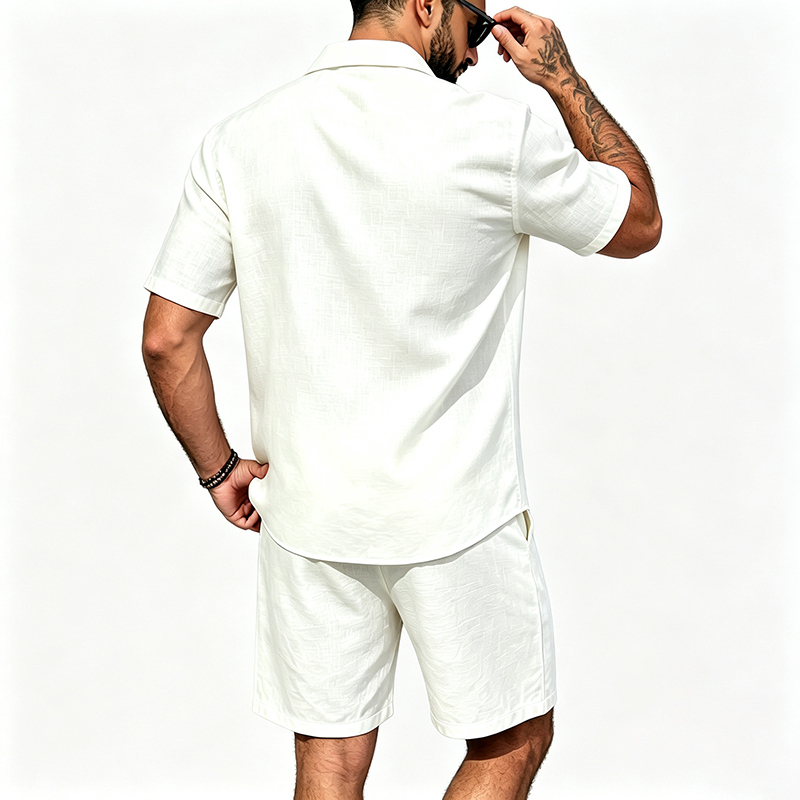 Conjunto Masculino de Linho de - Linen Shirt Breathable avaliação e preço