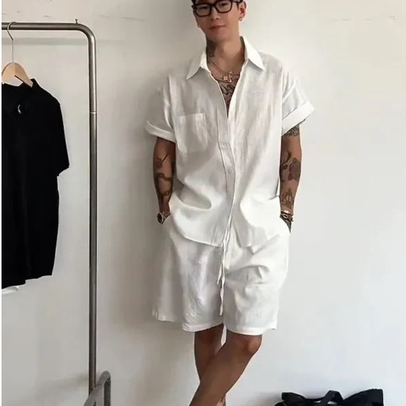 Conjunto Masculino de Linho e  - Linen Shirt Breathable avaliação e preço
