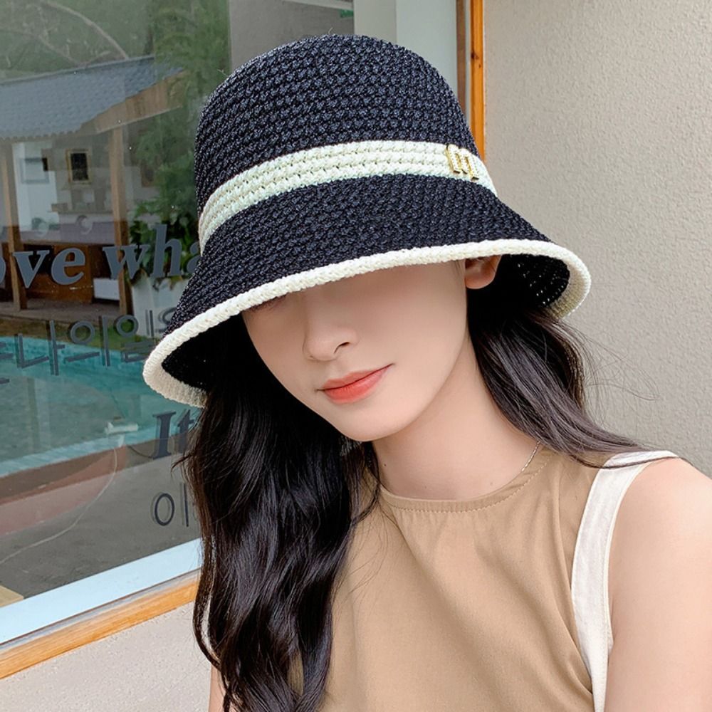 Elegante arco pescador chapéu  - Bucket Hat Straw avaliação e preço