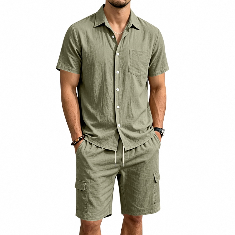 Conjunto Masculino de Verão em - Linen Shirt Breathable avaliação e preço