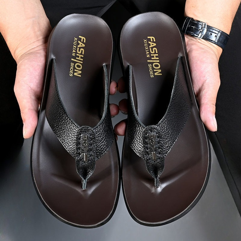 Venda Quente Chinelos Masculin - Flip Flop Leather Men avaliação e preço